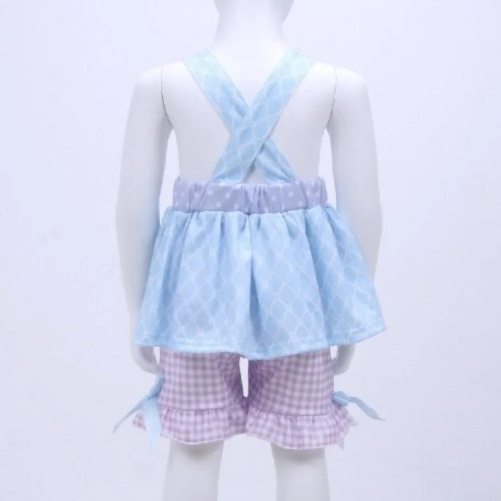 Boutique Girls Flower Tunic Dress & Ruffle Shorts Outfit